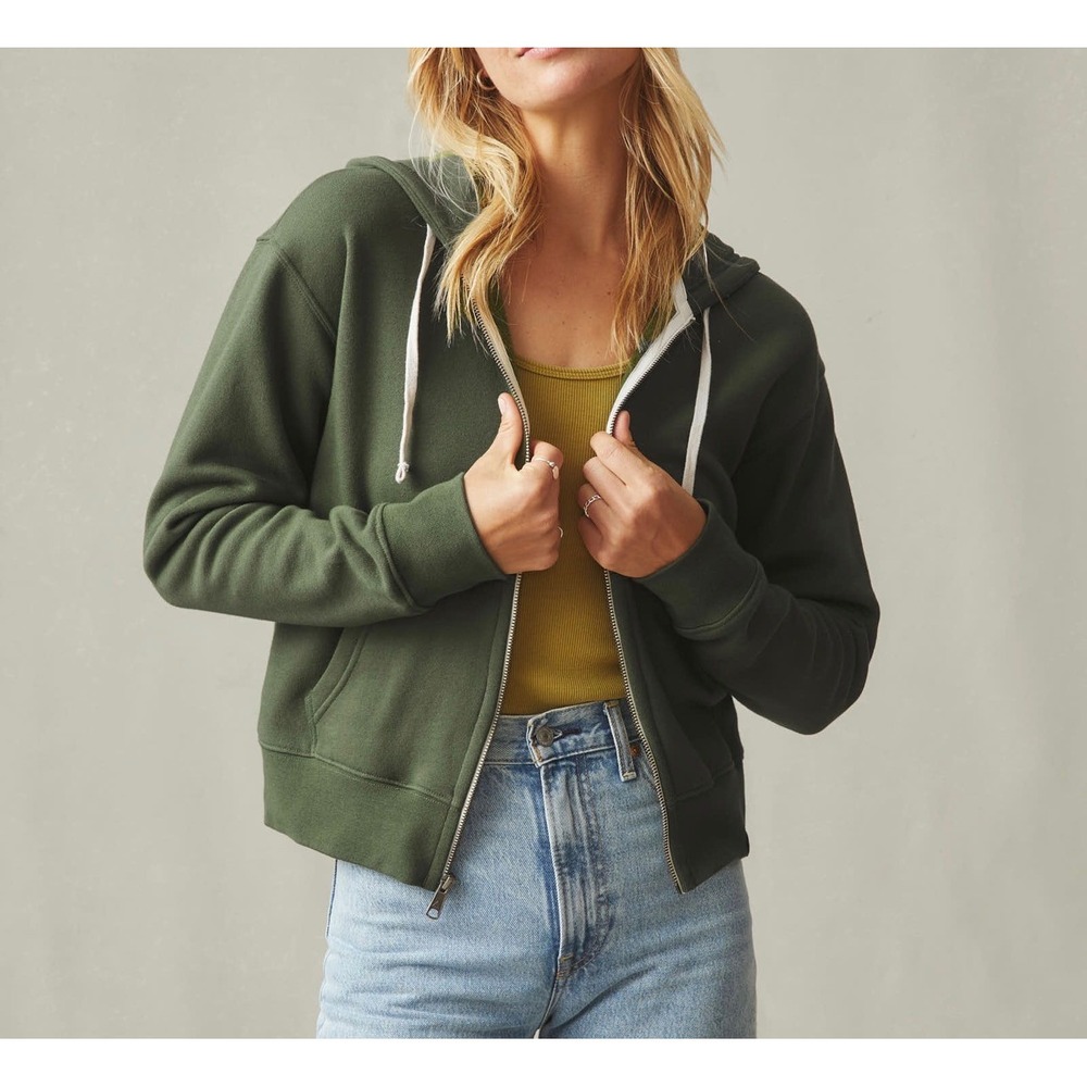American Giant Womens Midweight Full Zip Classic Dark Green Hoodie Large NWOT